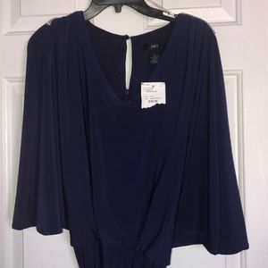 Blue short sleeve romper NWT
